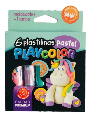 Plastilina Playcolor Surtidas Pastel (x6)