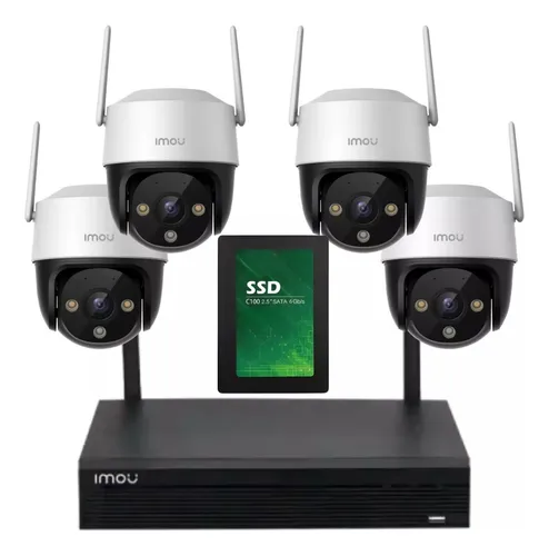 Kit Ip Imou Nvr 8ch + 4 Camara Wifi 1080p Exterior + Disco
