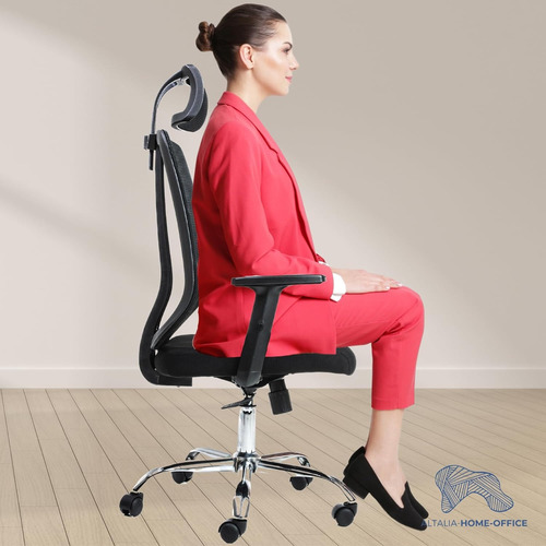 Silla Ergonomica Cabecera Base Acero Soporte Lumbar Ahosk1