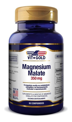 Magnesio Dimalato 350mg Vitgold 60 Comprimidos