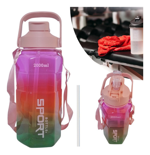 Kit Garrafa Água Squeeze 3pçs Academia Escola 2l 900ml 300ml