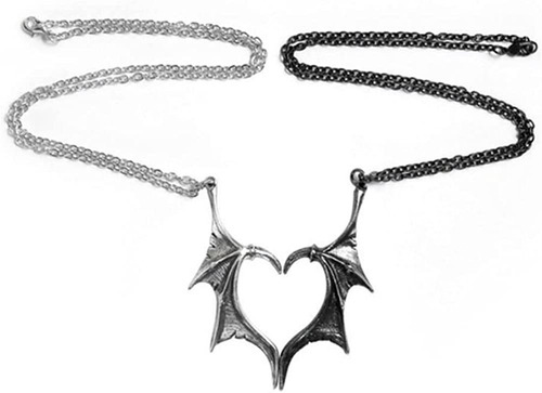 2 Collares De Ala De Demonio Evile, Plata, No Es Una Piedra 