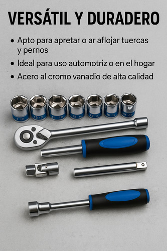 Set Juego Dados 24 Piezas Chicharra 1/2 Manivela Extensiones
