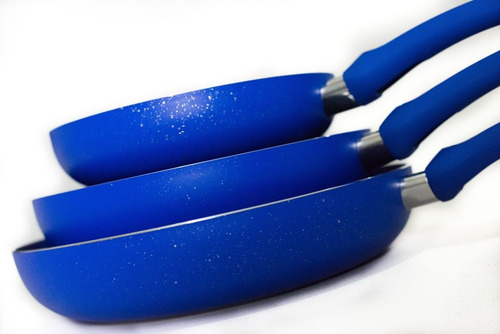 Set 3 Sartenes Dragon Chef 20cm/24cm/28cm Con Antiadherente Color Azul