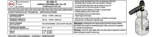 Imagen 6 de 9 de Espumador Italiano Para Hidrolavadora Industrial De Bote Uso Rudo Italiano Espuma Tipo Nieve Con Conexiones Rápidas 1/4