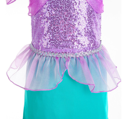 Disfraz De Sirena De Princesa Ariel Vestido Verano Para Niñas Fiesta Cumpleaños Carnaval De Rol Halloween