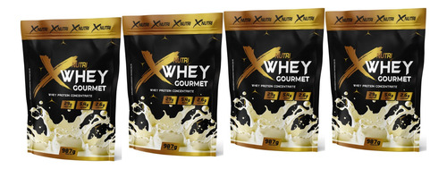 Combo 4x Whey Protein Gourmet Xnutri Refil 3628g