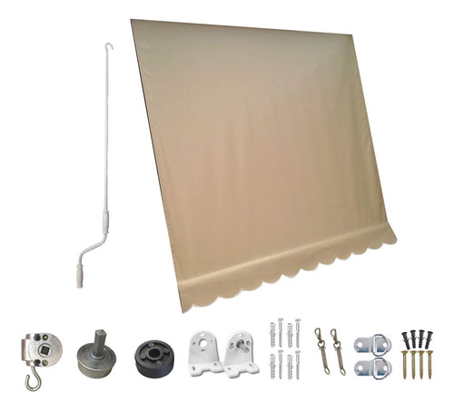 Kit Para Toldo Cortina Retrátil + Lona 4x2,70