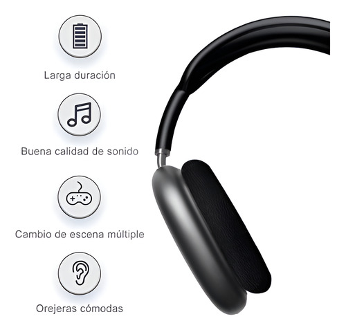 Audifonos P9 Pro Max Bluetooth Micro Sd Cancelacion De Ruido