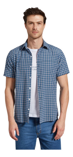 Camisa Devre A Cuadros Azul Marino Hombre 43d077