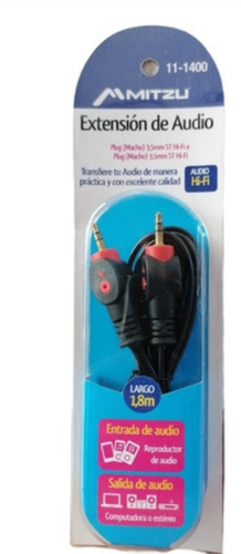 Imagen 1 de 3 de Cable Auxiliar Audio 3.5mm 1.8m + Cable Audio 3.5mm Rca 1.8m