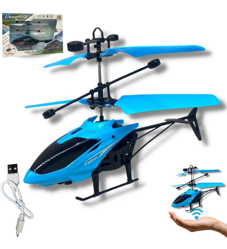 Helicóptero De Brinquedo Com Sensor - Azul