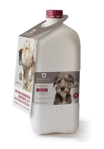 Shampoo All Fit Textu Dermapet 5l + Cepillo Masajeador Perro