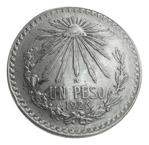 Moneda Peso Resplandor 1926 Plata Ley 0.720