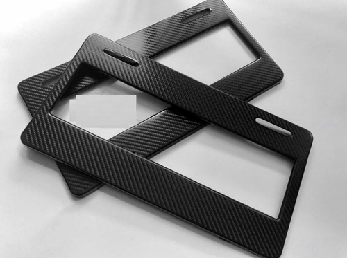 (2pz) Juego Par Porta Placas Universal Tipo Fibra De Carbono