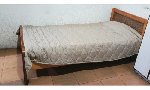 Cama Individual Con Colchón, Madera De Pino