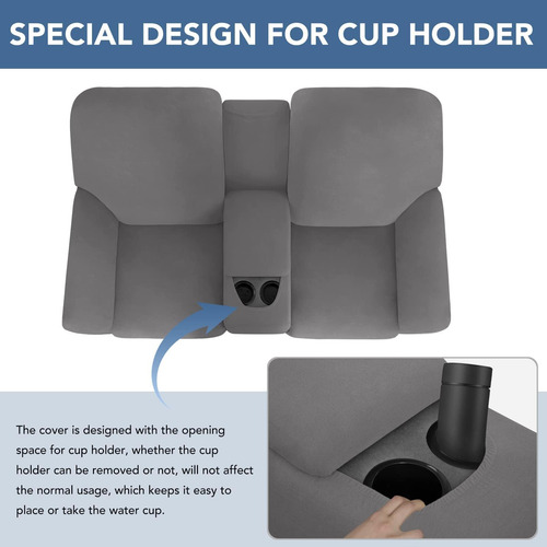 Funda Elástica Para Sofá De Dos Plazas Reclinable Con Consol