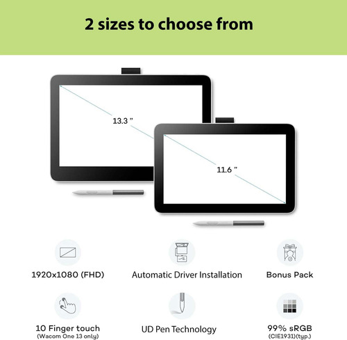 Tableta De Dibujo Wacom One 12 Con Pantalla, 11.6 Hd Full-la