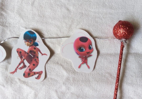 Banderín Adorno Torta Ladybug (Usado)
