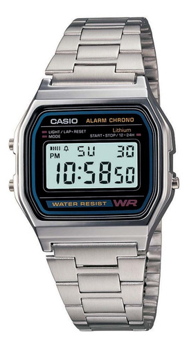 Relógio Casio Unissex Vintage Digital Prata A158wa-1df Cor A158wa-1Df - Prata