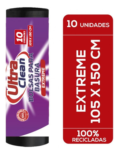 Bolsa De Basura Ultraclean Extreme 105x150cm 5 Unidades