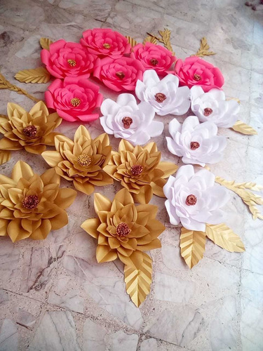 Kit De 15 Flores Gigante De Papel Para Sus Eventos