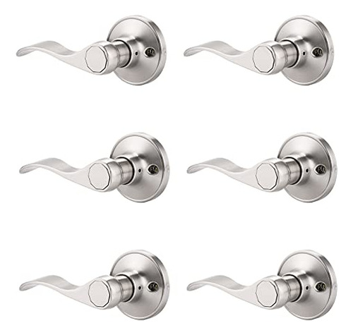 Manilla Puerta Falsa Satin Nickel, Izquierda, 6 Unidades