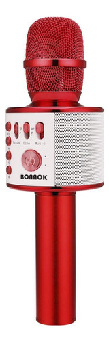 Micrófono Karaoke Bonaok Con Bluetooth//rojo