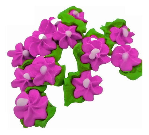 Flor De Azucar Durazno Mediana Con Hoja X50u