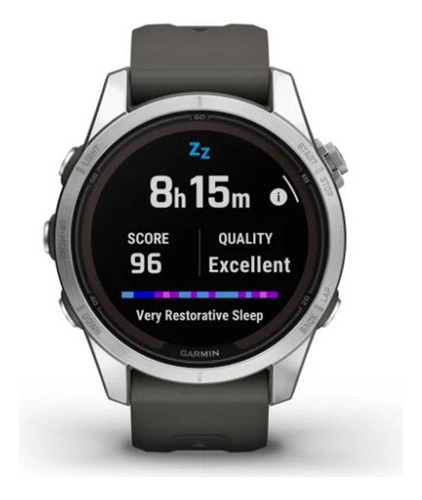 Relógio Garmin Fenix 7s Pro Solar Prata C/ Pulseira Grafite