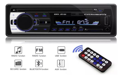 Radio Auto Bluetooth Mp3 Usb Sd Fm +control 12v