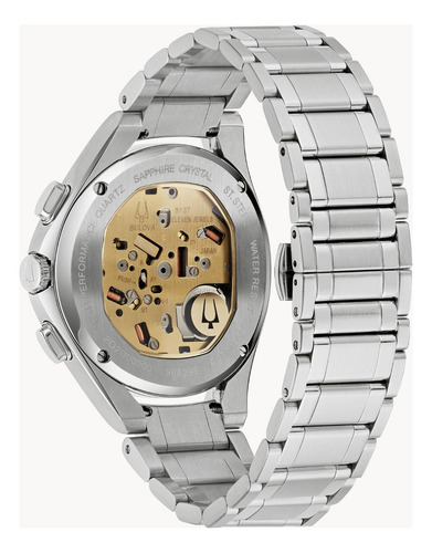 Reloj Bulova Curv 96a298 Para Hombre E-watch Color De La Correa Plateado Color Del Fondo Gris