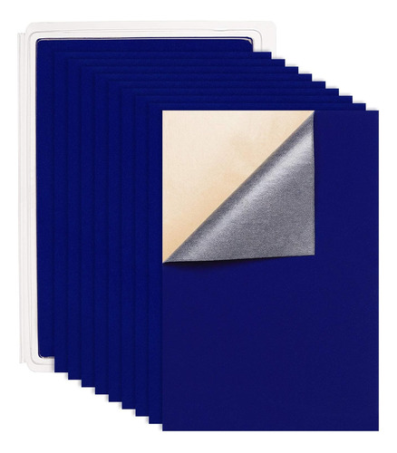 20 Hojas Traseras Adhesivas De Tela De Terciopelo Azul ...