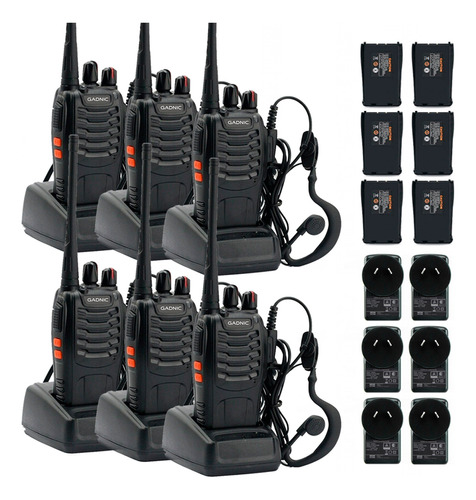 Handy Radio Uhf 16ch Manos Libres Gadnic Batería Recargable