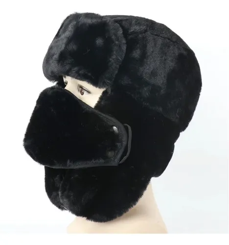 Ushanka Sombrero Ruso Ushanka Azul Con Insignia