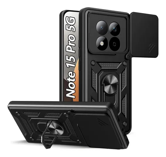 Capa Capinha Case Para Xiaomi Redmi Note 15 Pro 5g Armadura Preto Redmi Note 15 Pro 5g