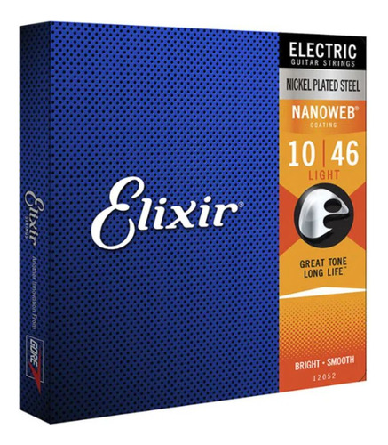 Enc Jogo Cordas Elixir Guitarra 010 Nanoweb 10 I 46 Original