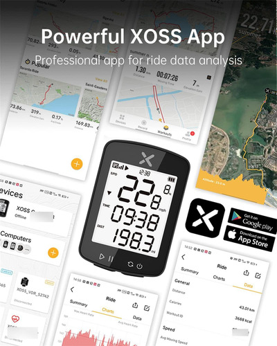 Computadora De Bicicleta Xoss G Gen2 Gps Bluetooth Negra Negro