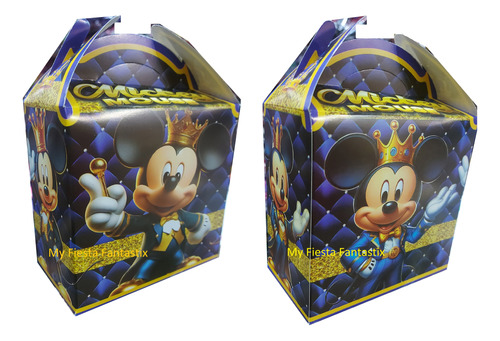 Mickey Mouse Face Paq 10 Dulceros Cajitas Bolo Feliz Disney