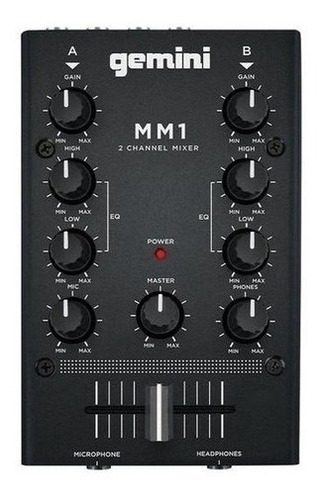 Mixer Mezclador Dj 2 Canales Portatil Rca Gemini Mm1
