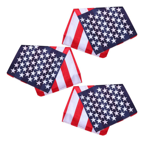 Pañuelo De Cuello Con Bandera Americana For Hombre, 3 Unida