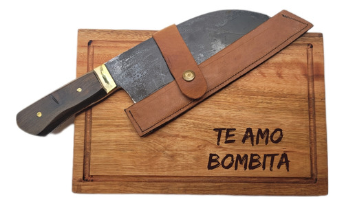 Kit Asador Parrilla Tabla Madera Asado Logo Souvenir Hacha 