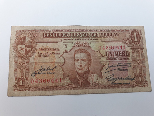 Billete 1 Peso Uruguayo Usado Buen Estado Ver Fotografías