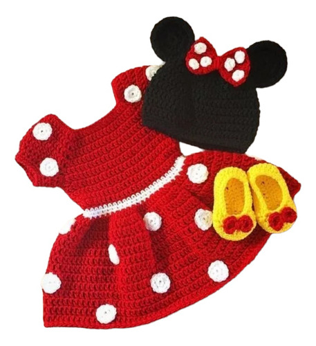 Vestido Minnie Mouse Tejido Crochet 