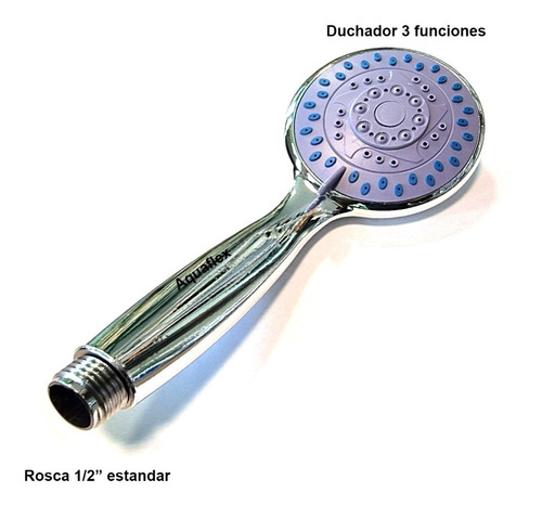 Duchador De Mano 3 Funciones Con Flexible 1,5 M Y Soporte