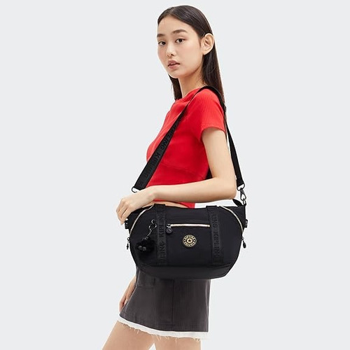 Kipling Art Mini Bolso De Mano Y Crossbody Mujer Original Glorious Copper Brilloso Negro Negro