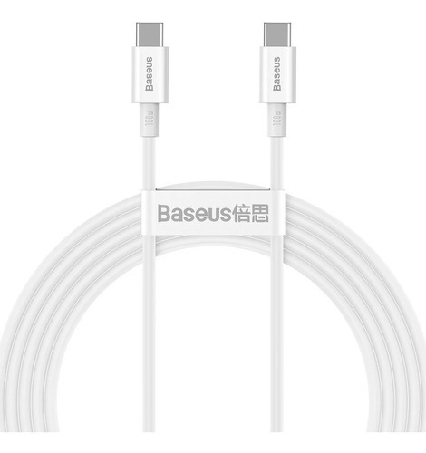 Baseus Cable Carga Rápida Tipo-c A Tipo-c 100w 2m Color Blanco