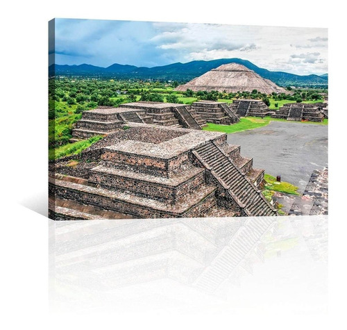 Cuadro Decorativo Ciudad Mexico Canvas Piramide Tenochtitlan