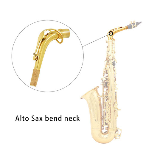 Imagen 4 de 6 de Saxofón Alto Saxofón Curva Cuello Latón Material 24,5 Mm Con