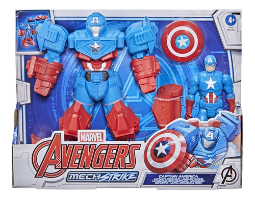 Figura De Acción Marvel Mech Strike Capitán América 20 Cm